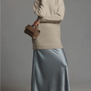 By Anthropologie Long-Sleeve Twofer Sweater Slip Midi Dress